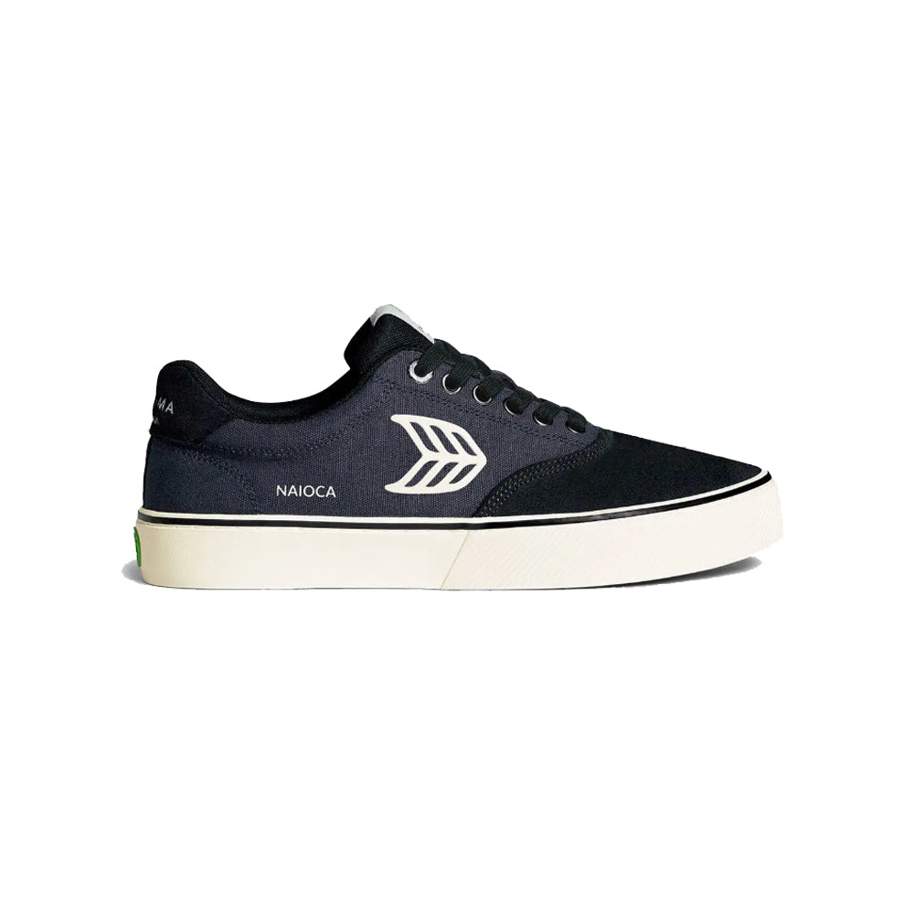 CARIUMA Naioca Skate Jet Black Suede Dark Grey Canvas Ivory Logo Sneaker