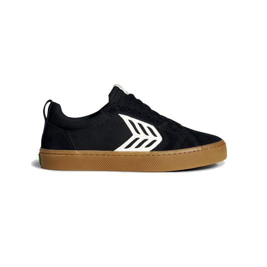 CARIUMA Catiba Pro - Black Suede and Canvas Contrast Thread Ivory Logo Sneaker
