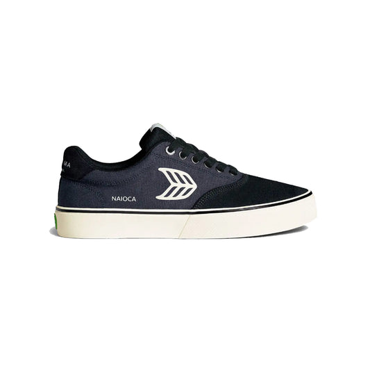CARIUMA Naioca Skate Jet Black Suede Dark Grey Canvas Ivory Logo Sneaker