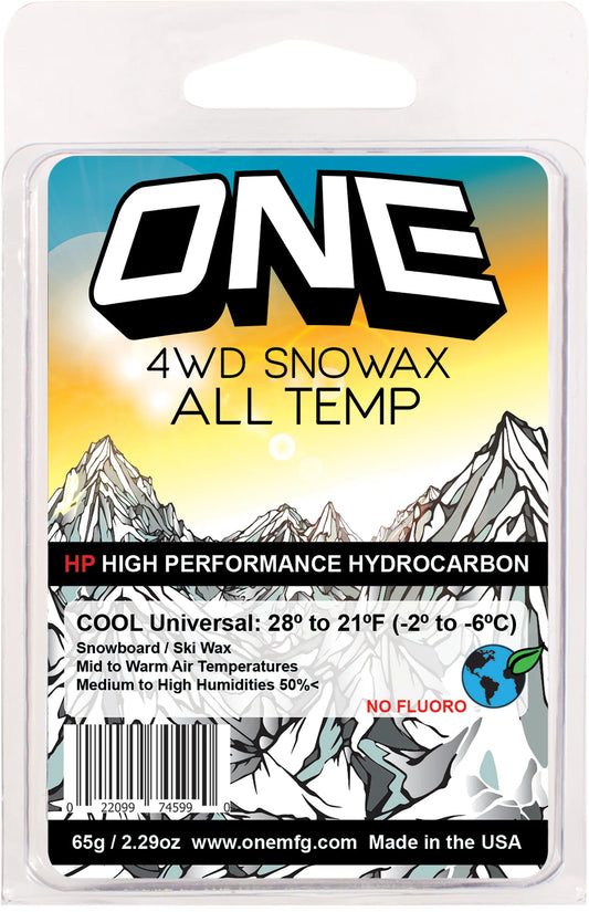 ONEBALL 4WD 165g Cool / All Temperature / Universal Snowboard Wax / Ski Wax